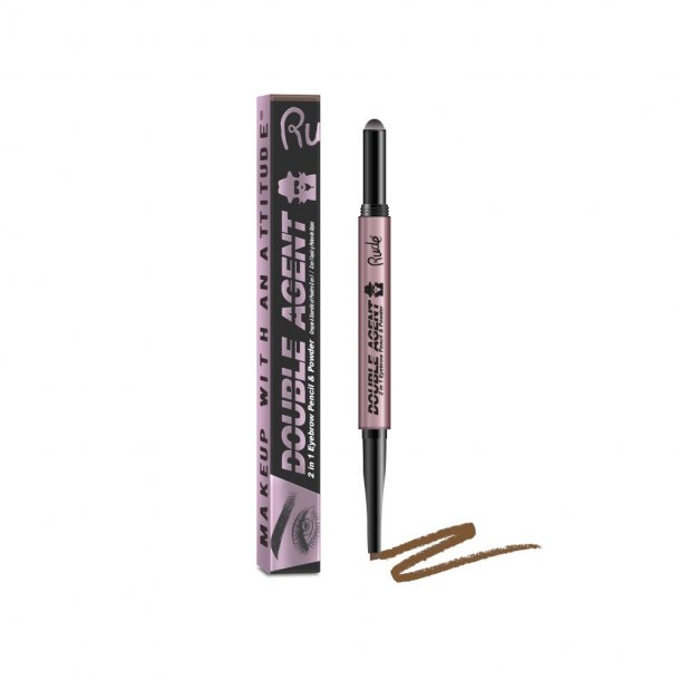 RUDE Double Agent - 2 in 1 Eyebrow Pencil &amp; Powder - Hazel
