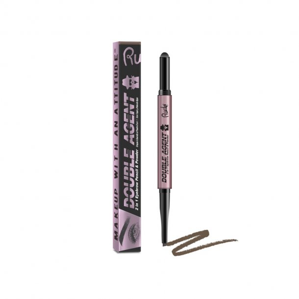 RUDE Double Agent - 2 in 1 Eyebrow Pencil &amp; Powder - Taupe